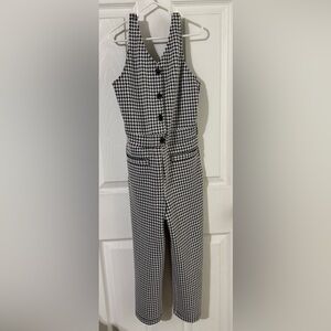 Abercrombie Kids houndstooth jumpsuit, girls 7/8. Button-front, great condition